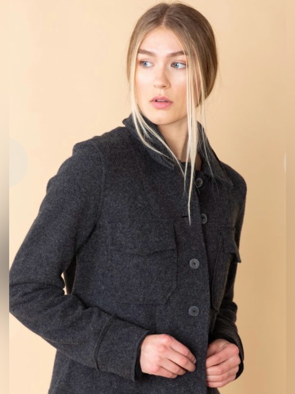 Vintage Bianca Nygard Petite Women's Black Wool Blend Jacket